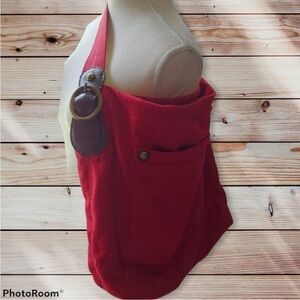 GAP Vintage Y2K Large slouchy hobo red wool blend cloth tote bag Satchel